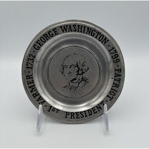 WILTON Pewter Plate Columbia PA George Washington President‎ Patriot Farmer